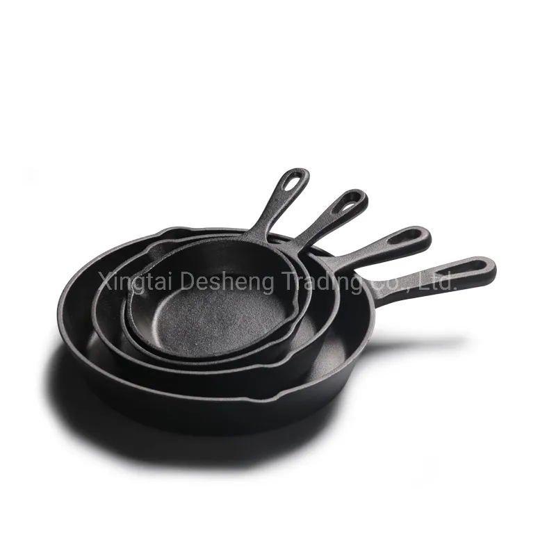Cast Iron Frying Pan Set with Vegetable Oil Pre-Seasoned Non-Stick Cookware Set Oil