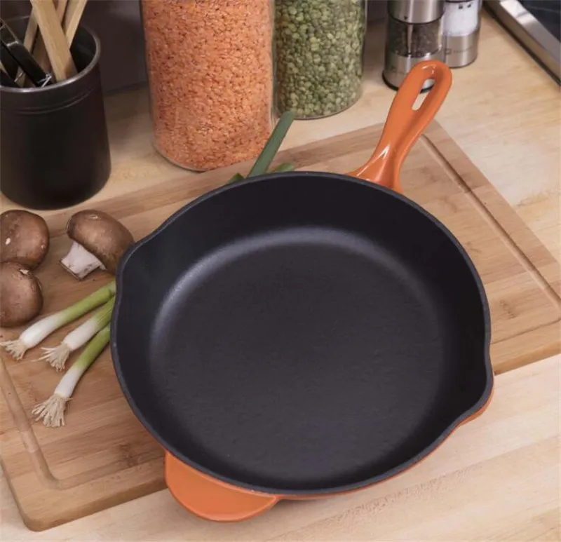 Cast Iron Pan, Enamel Coated Frying Pan/Skillet