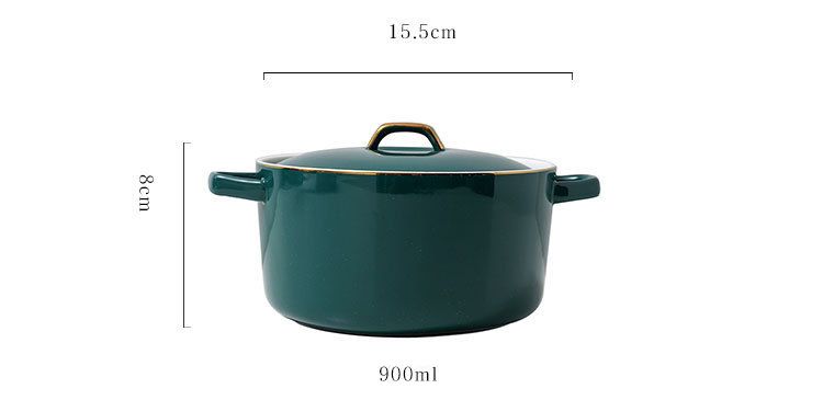 Ceramic Soup Bowls with Handles and Lids Large Capacity Instant Noodle Bowl Soup Bowl Home Hotel Western Restaurant Rice Bowl