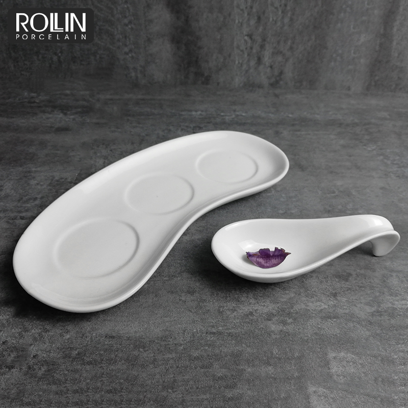 Chaozhou Factory Wholesale Cheap Spoon-Shaped Dessert Ceramic Dish Chaozhou Factory Wholesale Cheap Spoon-Shaped Dessert Ceramic Dish
