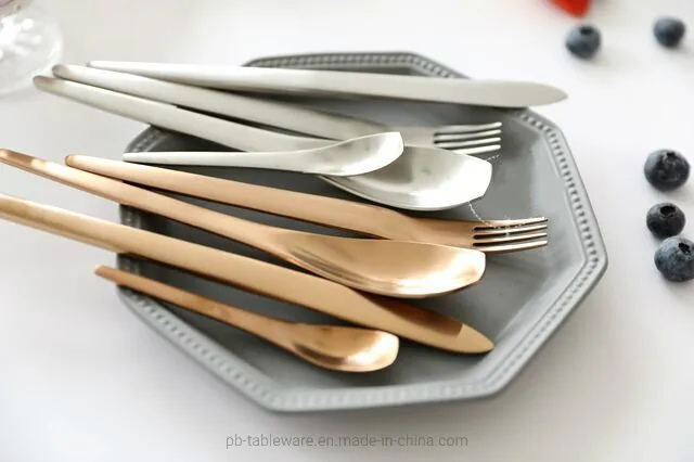 China Good Quality 304 Stainless Steel Gold Flatware Cutlery Sets