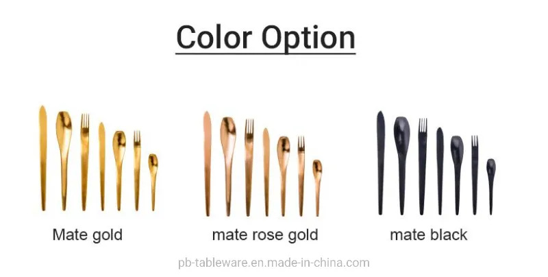 China Good Quality 304 Stainless Steel Gold Flatware Cutlery Sets