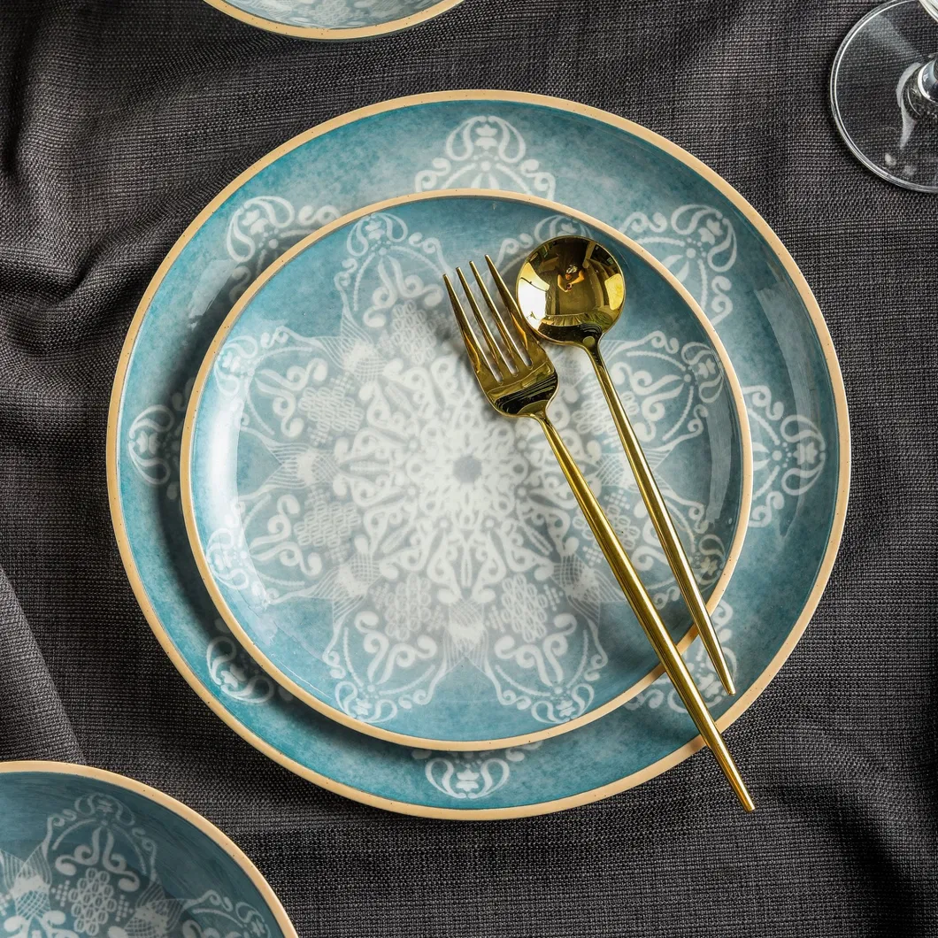 Chinaware Blue Tableware Ceramic Dinner Set Plate Porcelain Dinnerware