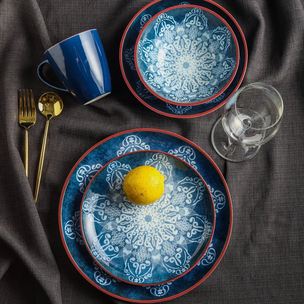 Chinaware Blue Tableware Ceramic Dinner Set Plate Porcelain Dinnerware