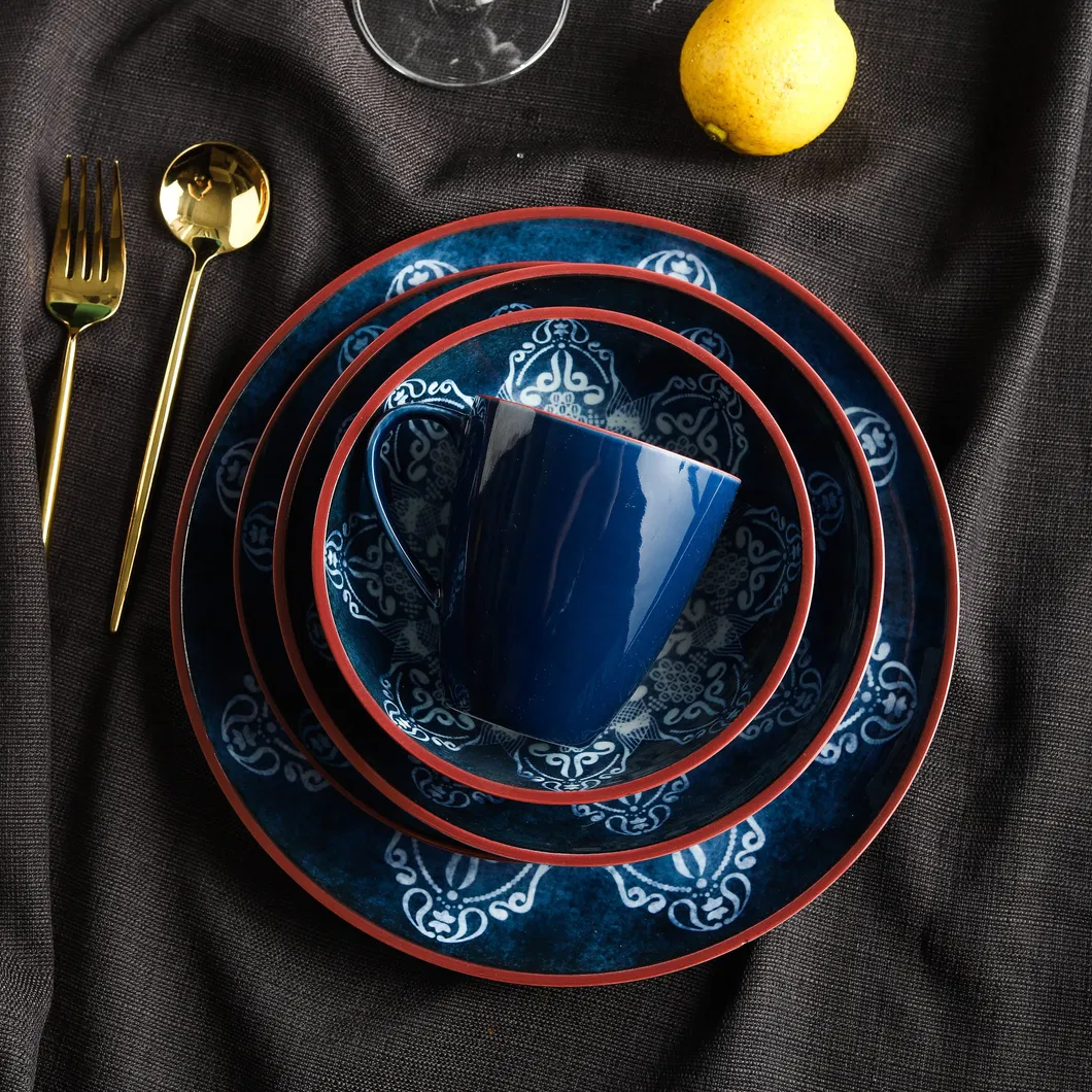 Chinaware Blue Tableware Ceramic Dinner Set Plate Porcelain Dinnerware