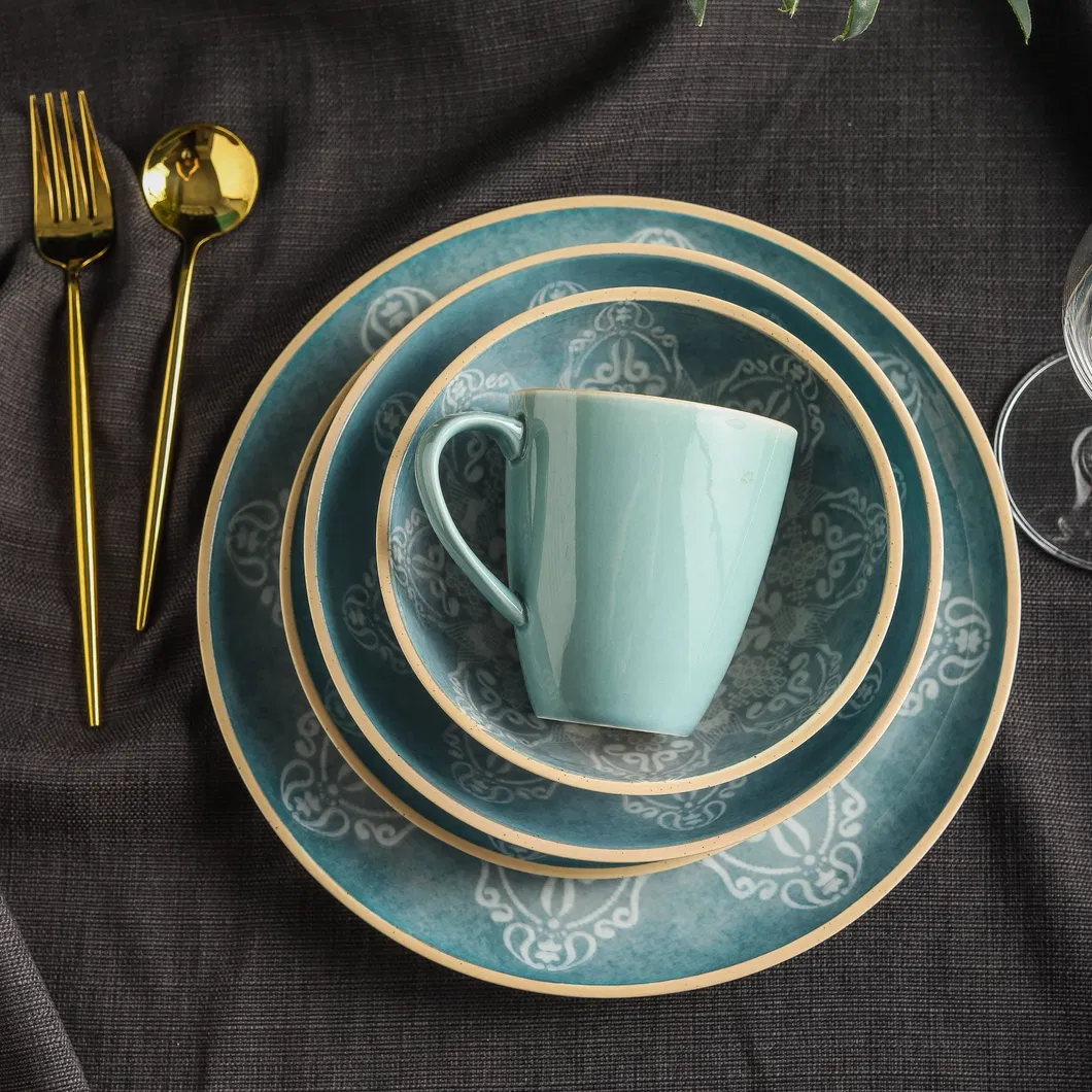 Chinaware Blue Tableware Ceramic Dinner Set Plate Porcelain Dinnerware