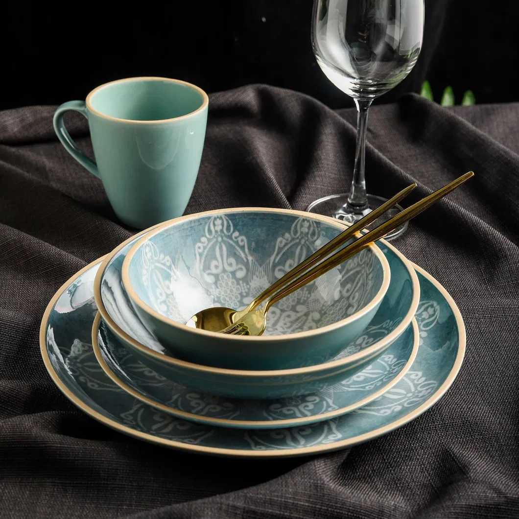Chinaware Blue Tableware Ceramic Dinner Set Plate Porcelain Dinnerware
