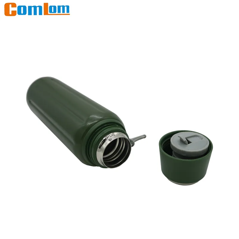CL1C-A59 Comlom 16oz Promotion Stainless Steel Double Wall Vacuum Travel Bullet Flask Bottle With Cup