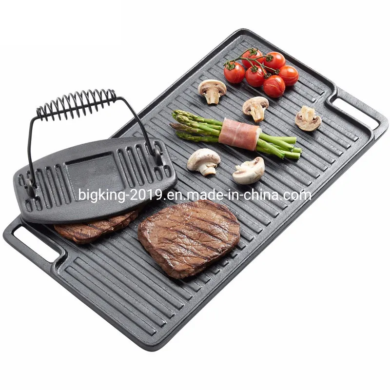 Classic Home and Garden Cookware Non Stick Pre-Seasoned Pans Cast Iron Flat Top Griddle for Camping