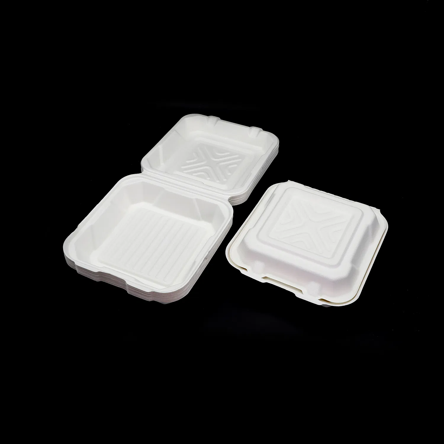 Compostable Disposable Paper Food Boxes with Clamshell for Fastfood Just Like Hamburger or Fries Food etc.