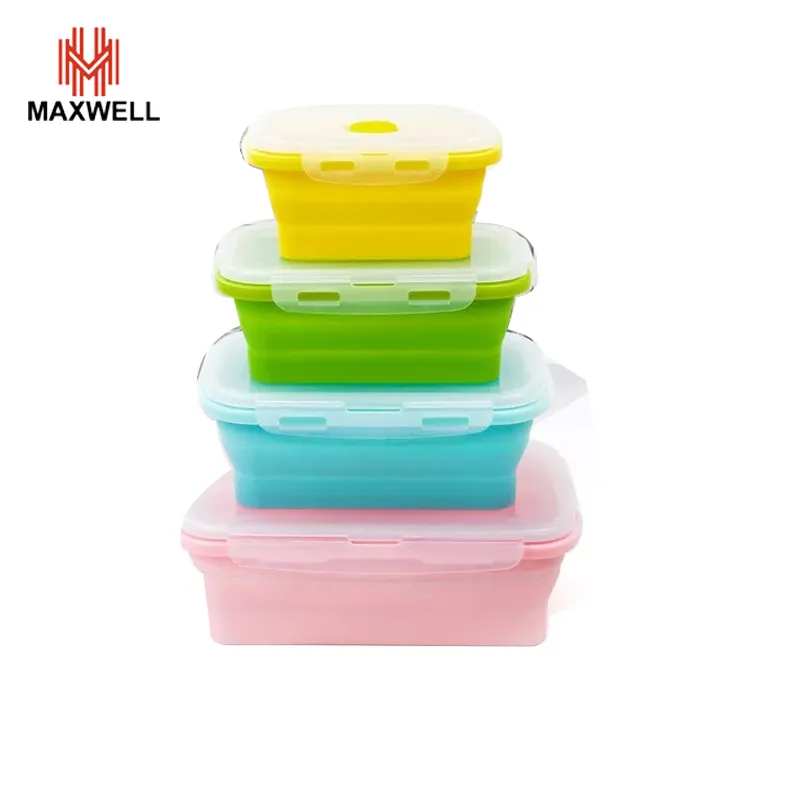 Customer Designed/Logo Multicolor Sealed Silicone Collapsible Lunch Box with CE