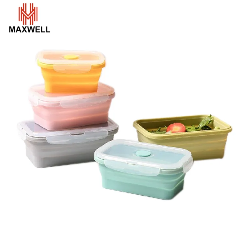 Customer Designed/Logo Multicolor Sealed Silicone Collapsible Lunch Box with CE