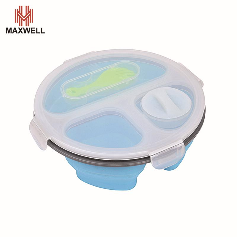 Customer Designed Silicone Stackable Children Food Grade Storage Bento Lunch Box