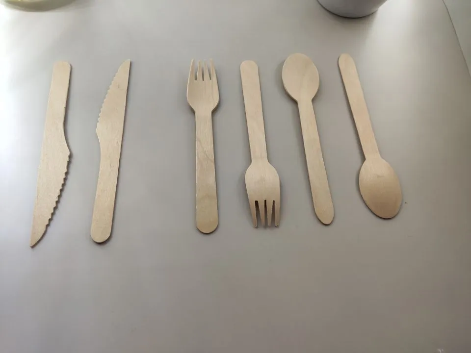 Disposable Wooden Fork Biodegradable Eco-Friendly Tableware Cake Fruit Fork FDA