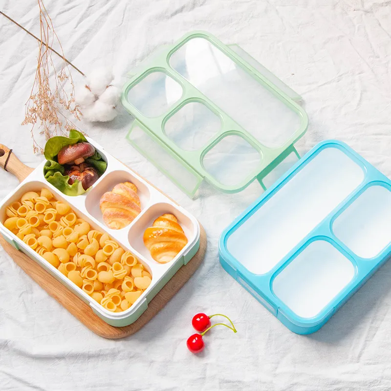 Double Layer 4 Compartment Leakproof Plastic Bento Lunchbox Double Layer 4 Compartment Leakproof Plastic Bento Lunchbox