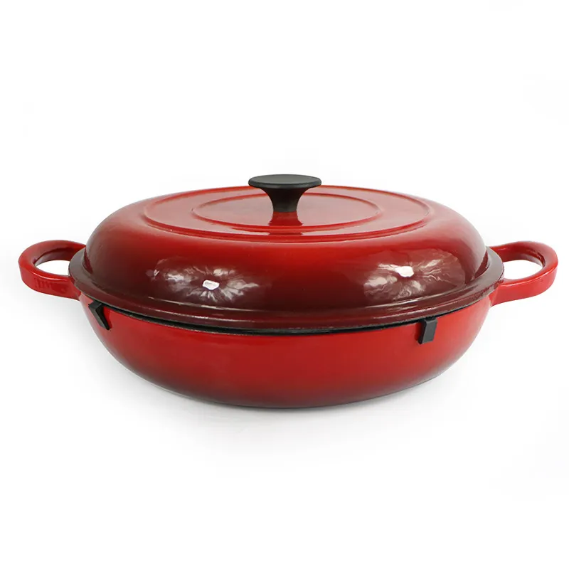 Ds-Esp01 Top Selling Matte Orange Enamel Cast Iron Casserole Pot with Lid