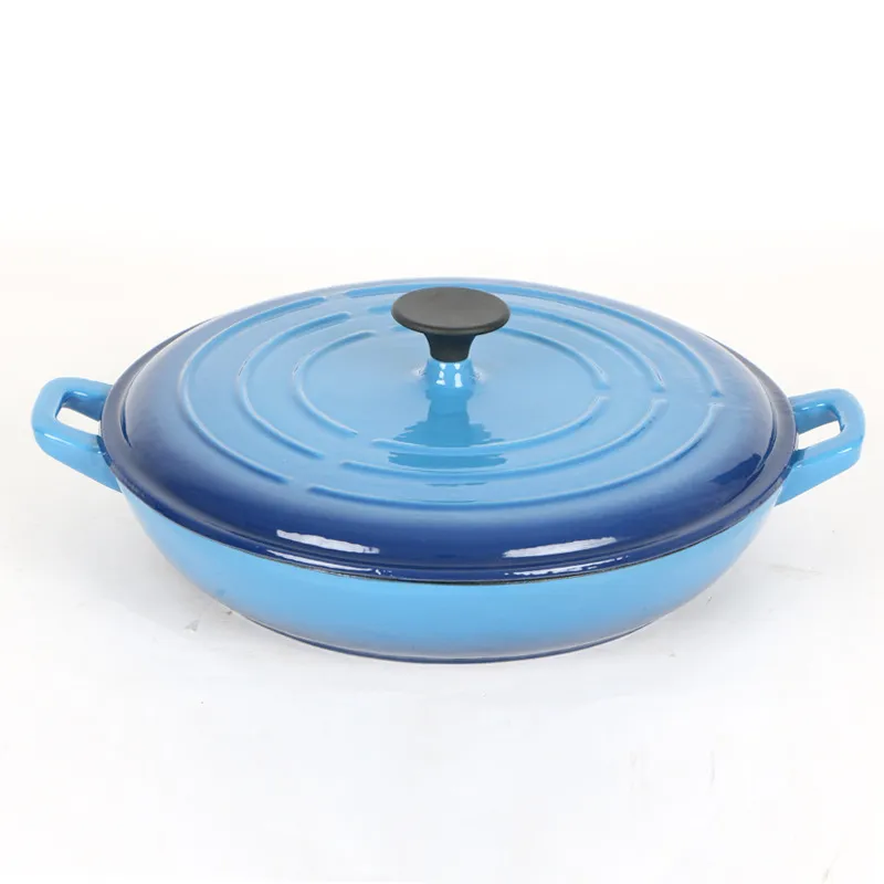 Ds-Esp01 Top Selling Matte Orange Enamel Cast Iron Casserole Pot with Lid