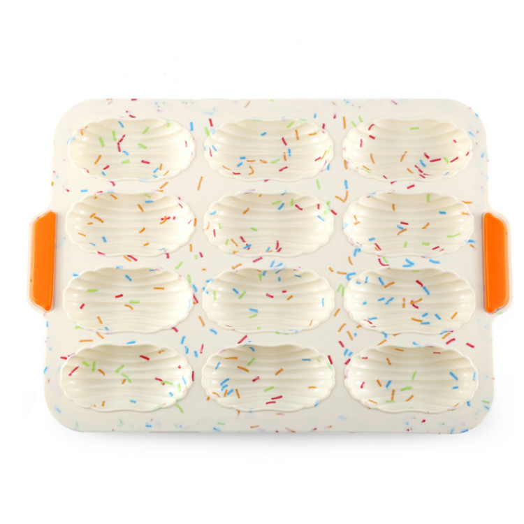 Eco-Friendly Cake Tools 12PCS Baking Mold Silicone Madeleine Cake Pan Chocolate Cookies Cake Mold