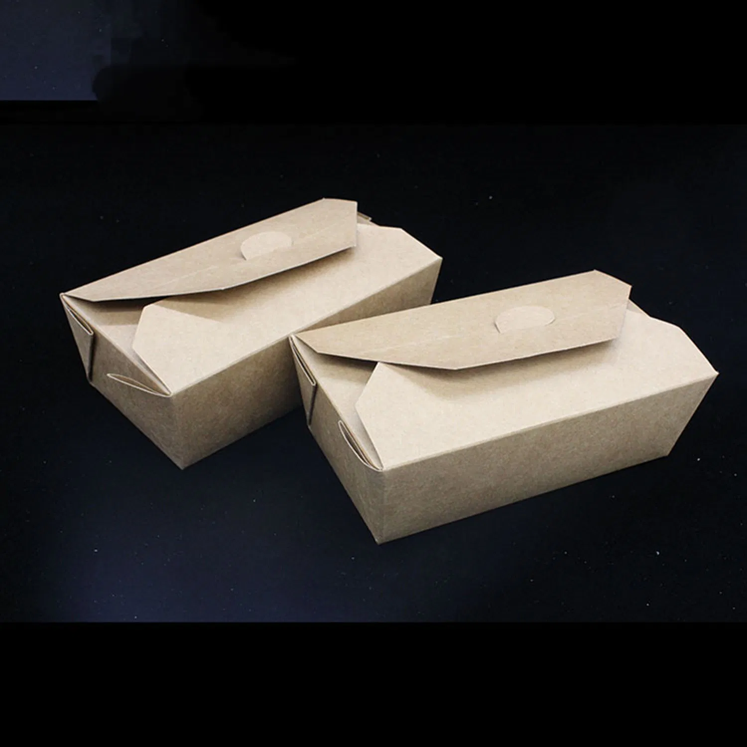 Eco-Friendly Degradable Kraft Paper Food Container Disposable Bento Bread Snack Box for Kids