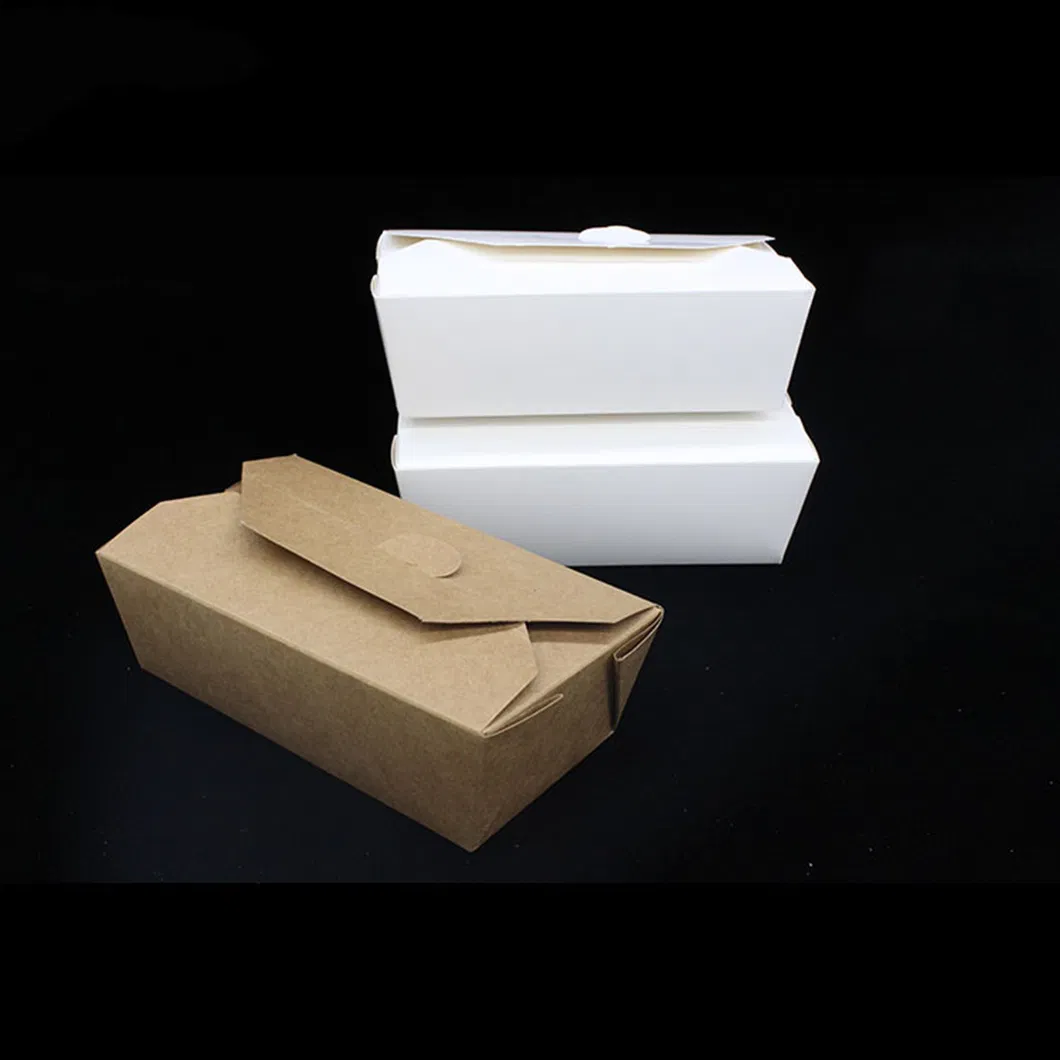Eco-Friendly Degradable Kraft Paper Food Container Disposable Bento Bread Snack Box for Kids
