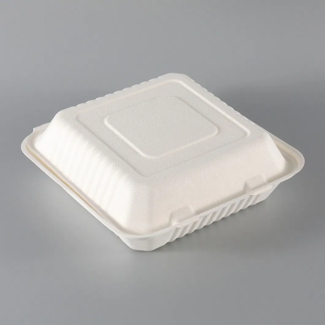 Eco-Friendly Heating 8 Inch Lunch Biodegradable Disposable Food Container