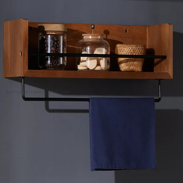 Eco Friendly Wooden Spice Rack Wall Mounted Spice Jar Rack for Kitchen Storage Organizers Shelf