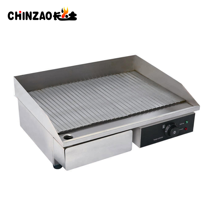Electric Grill Griddle with Ribbed Cooking Plate