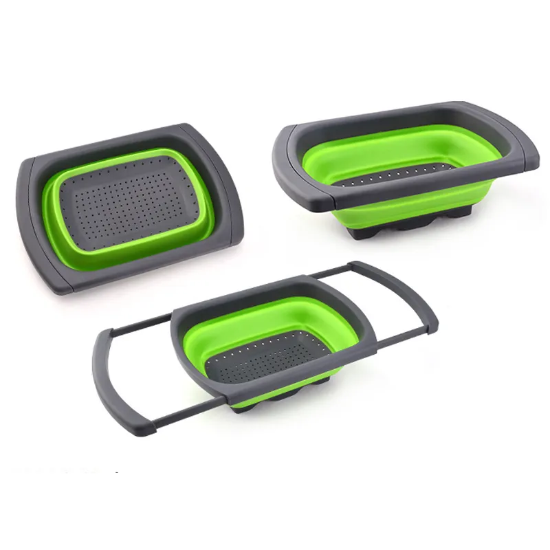 Factory Hot Selling Colander Collapsible Kitchen Strainers with Extendable Handles