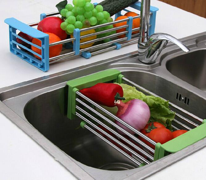 Flexible Stainless Steel Draining Rack for Kitchen Sink Flexible Stainless Steel Draining Rack for Kitchen Sink