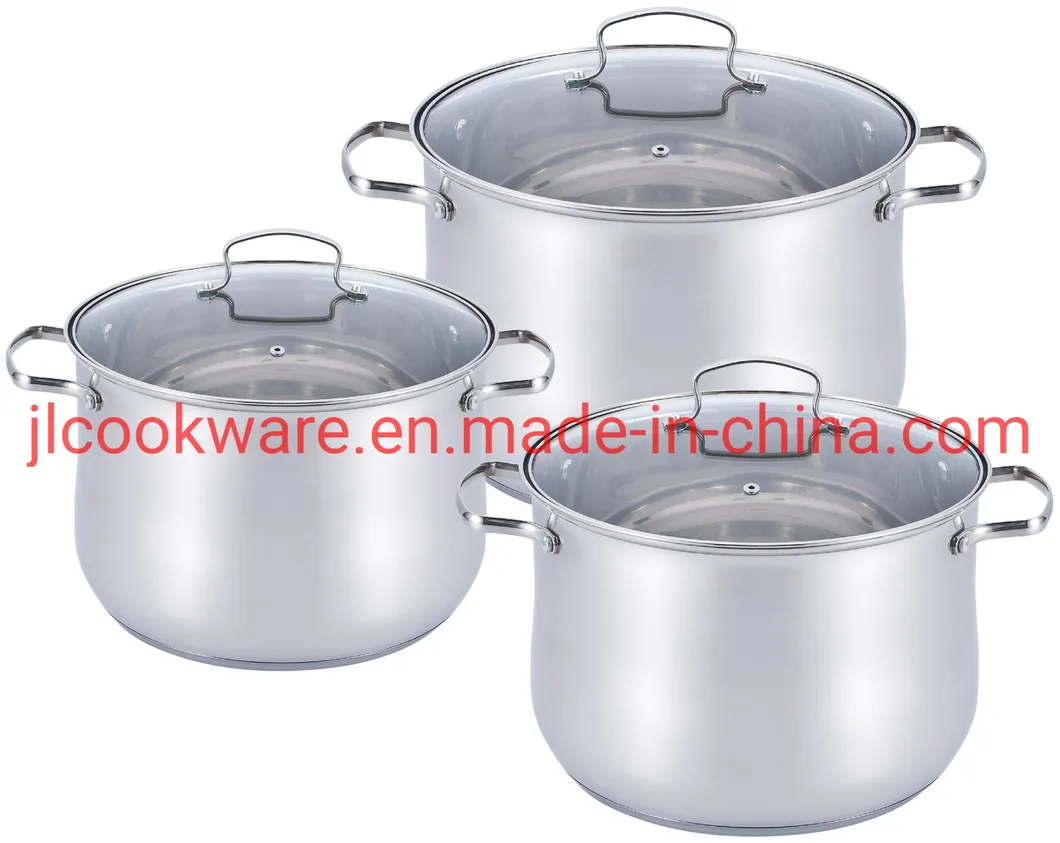 Germany Style 6 PCS Stainless Steel Kitchen Appliance Kitchen Utensils Kitchen Cookware with Glass Lid