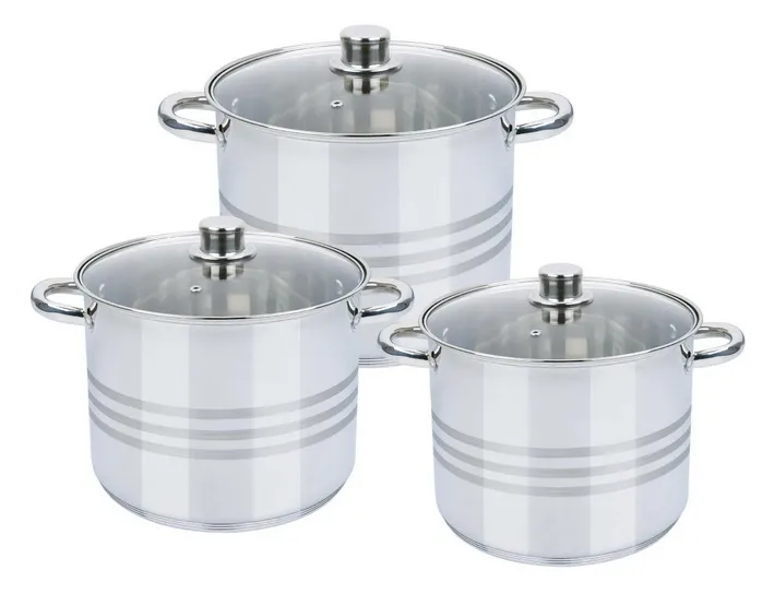 Germany Style 6 PCS Stainless Steel Kitchen Appliance Kitchen Utensils Kitchen Cookware with Glass Lid