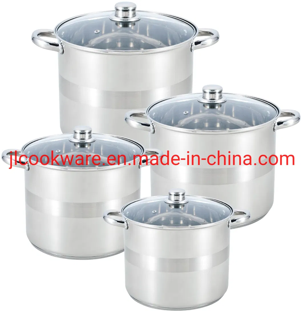Germany Style 6 PCS Stainless Steel Kitchen Appliance Kitchen Utensils Kitchen Cookware with Glass Lid