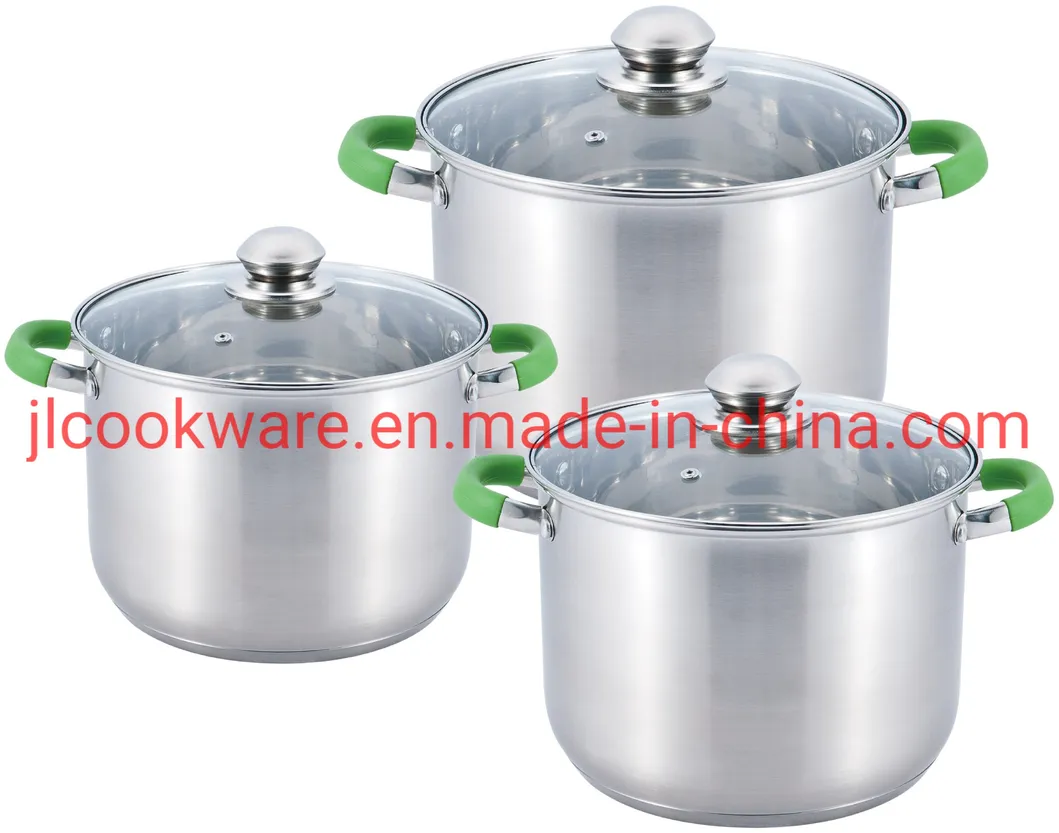 Germany Style 6 PCS Stainless Steel Kitchen Appliance Kitchen Utensils Kitchen Cookware with Glass Lid