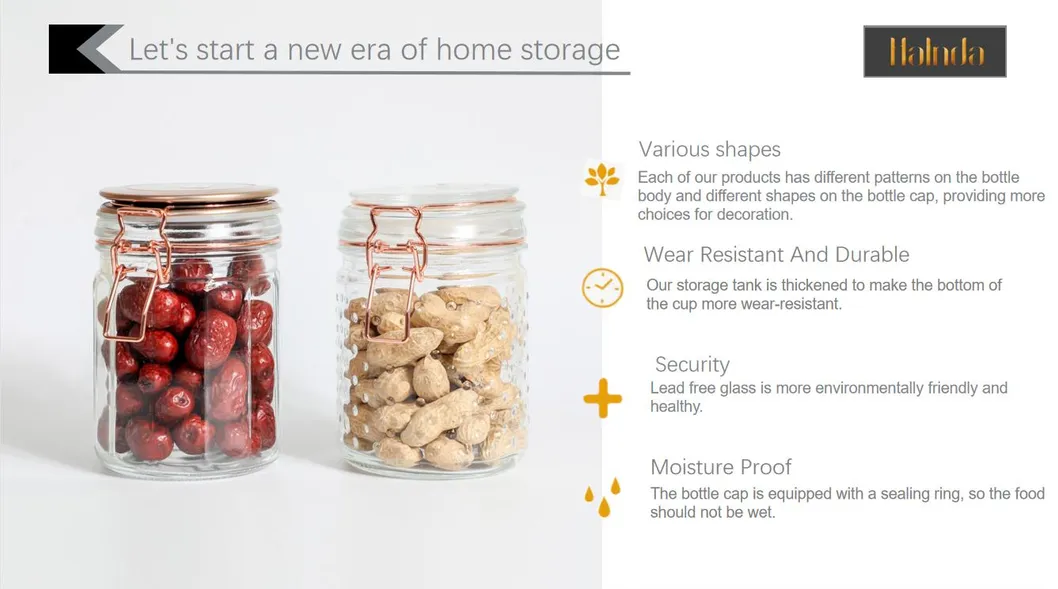 Glass Jars, Kitchen Canisters with Airtight Lids, Wide Mouth Jar Food Storage Container Set for Preserving, Canning