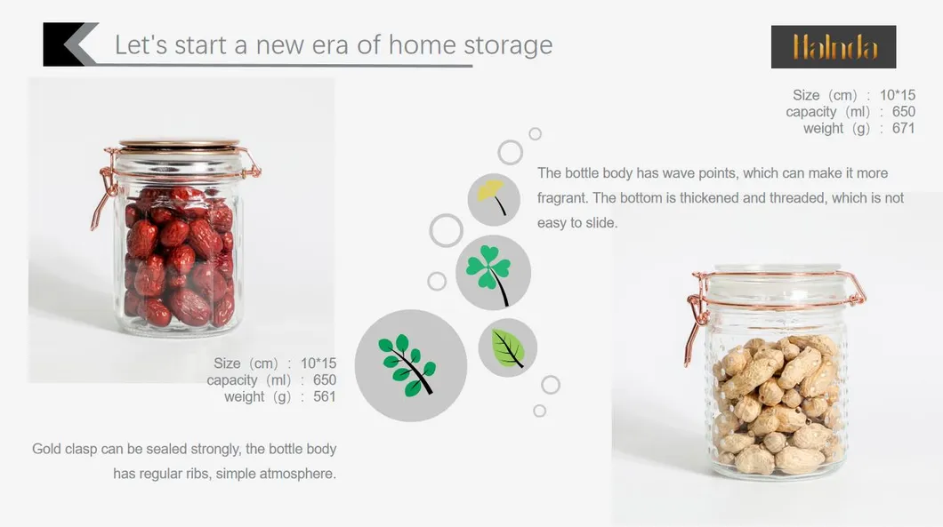 Glass Jars, Kitchen Canisters with Airtight Lids, Wide Mouth Jar Food Storage Container Set for Preserving, Canning