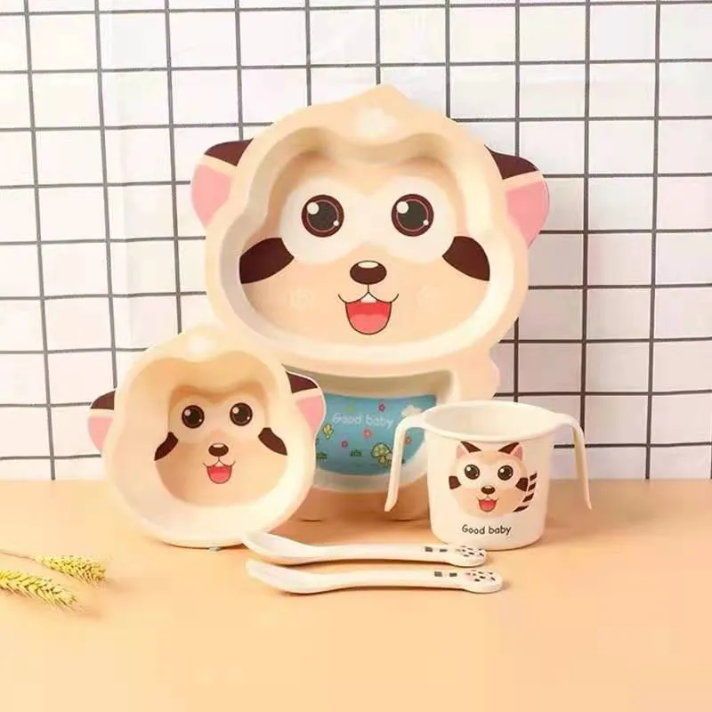 Health Melamine Bamboo Fiber Dinnerware Kids Plate Sets