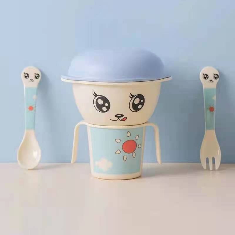 Health Melamine Bamboo Fiber Dinnerware Kids Plate Sets