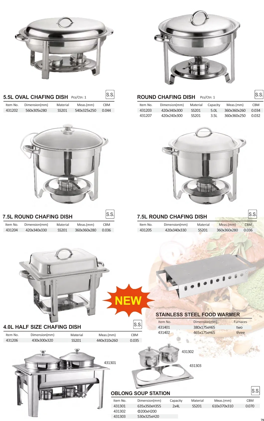 Heavybao 7.5L Cheap Chafing Dish Round Shape Stainless Steel Soup Strainer