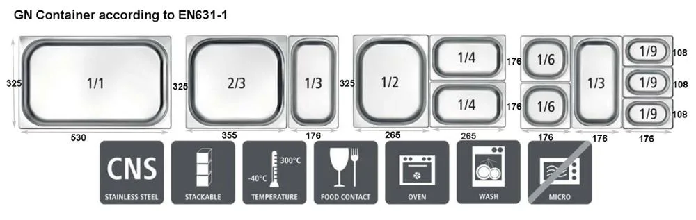 Heavybao Gastronorm Food Container Gn Pan Kitchenware