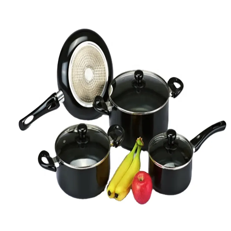 High Quality 7 PCS Polished Aluminum Cookware Set with Glass Lid Kitchenware Sets