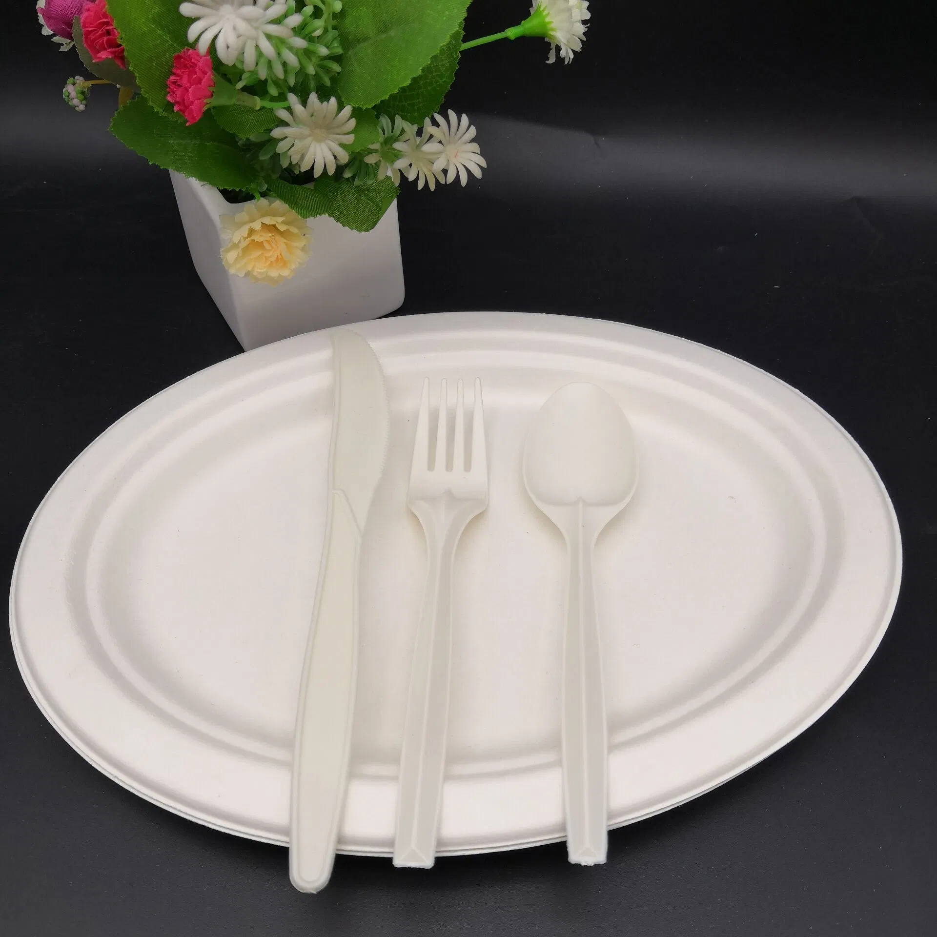 High Quality Biodegradable Disposable Cornstarch Sets Knives Spoons Forks