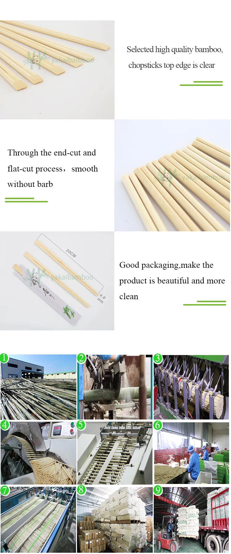 High Quality Disposable Mao Bamboo Tensoge Chopsticks with Half Open or Fully Closed Paper Sleeve