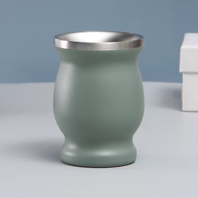 Hot Sale Stainless Steel 8oz Yerba Mate Cup Gourd-Shaped Yerba Mate Tea Cup Water Cup Tea Cup with Spoon Brush Hot Sale Stainless Steel 8oz Yerba Mate Cup Gourd-Shaped Yerba Mate Tea Cup Water Cup Tea Cup with Spoon Brush
