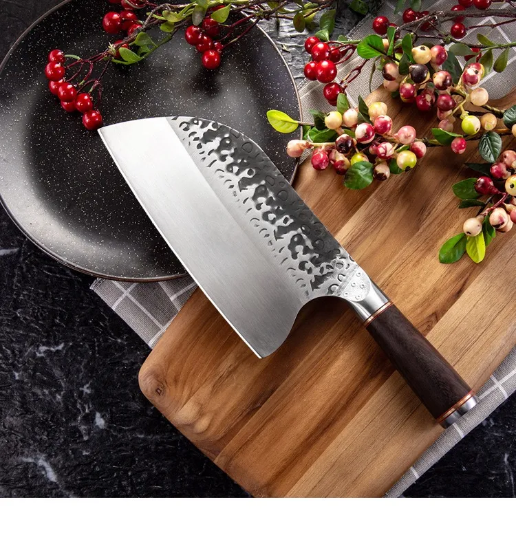 Hot Selling Full Tang Durable Wood Handle 5cr15 Stainless Steel Traditional Forged Butcher Knives Slicer Kit Butchers Knife