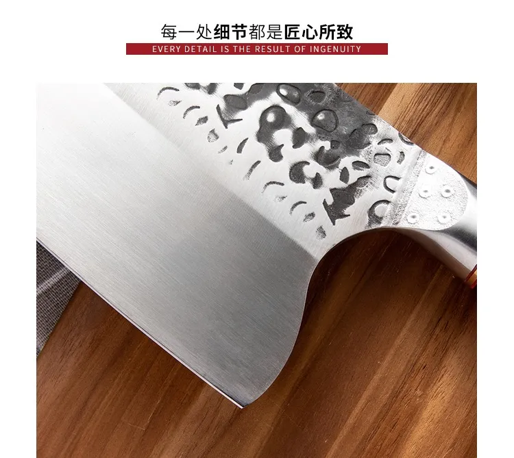 Hot Selling Full Tang Durable Wood Handle 5cr15 Stainless Steel Traditional Forged Butcher Knives Slicer Kit Butchers Knife