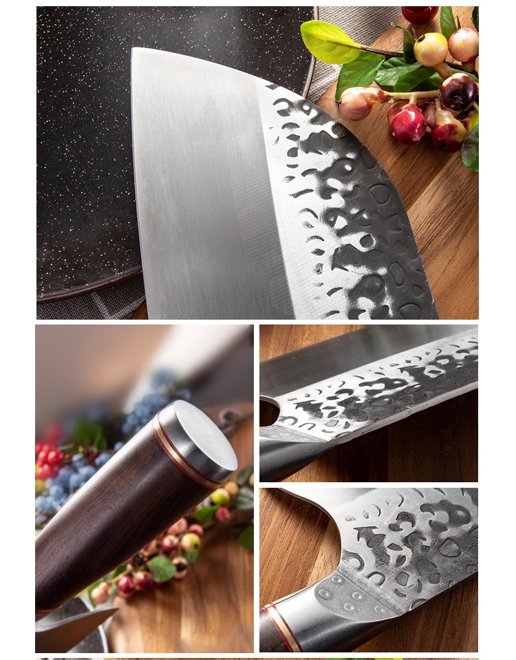 Hot Selling Full Tang Durable Wood Handle 5cr15 Stainless Steel Traditional Forged Butcher Knives Slicer Kit Butchers Knife