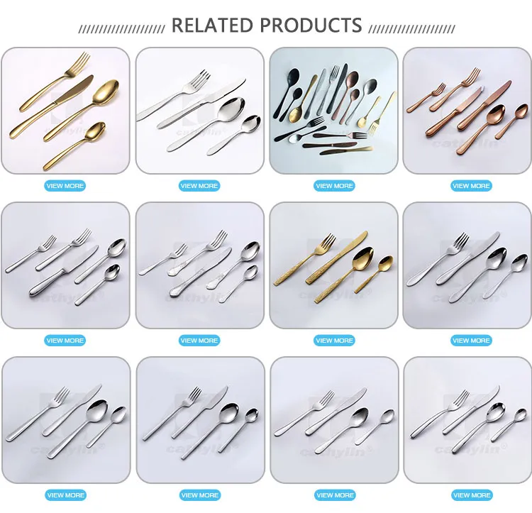 Hotel Silver Flatware Dinner Spoons Forks Knife Stainless Steel Cutlery Set