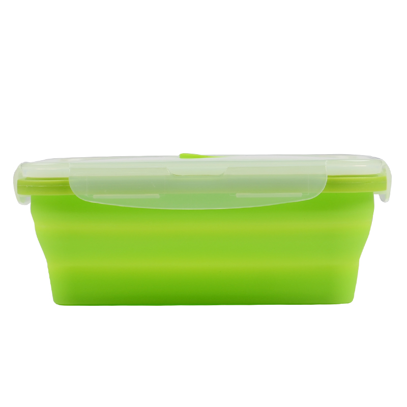 Kids School Collapsible Food Meal Prep Lunchbox Containers Foldable Silicone Microwavable Food Storage Lunch Box