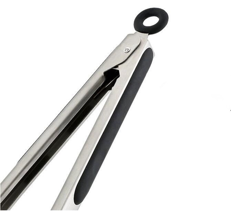 Kitchen and Barbecue Grill Tongs Set Silicone BBQ Cooking Stainless Steel Locking Food Tong