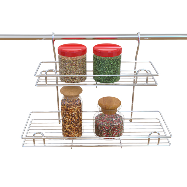 Kitchen Chromed Wire Spices Hanging Rack Spice Organizer Rack to Store Condiments